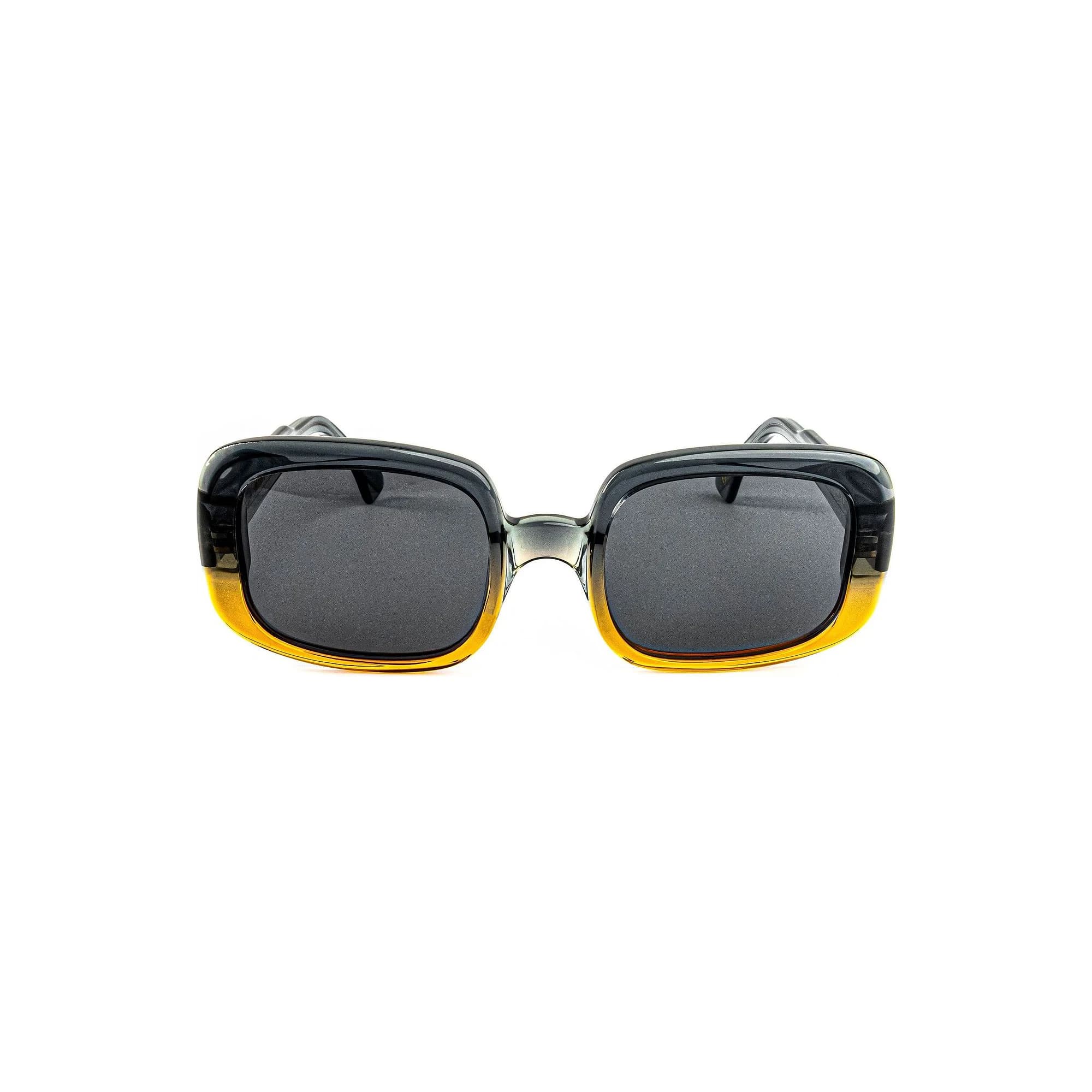 The Kylie rectangle acetate sunglasses in Honey Osidian – front view