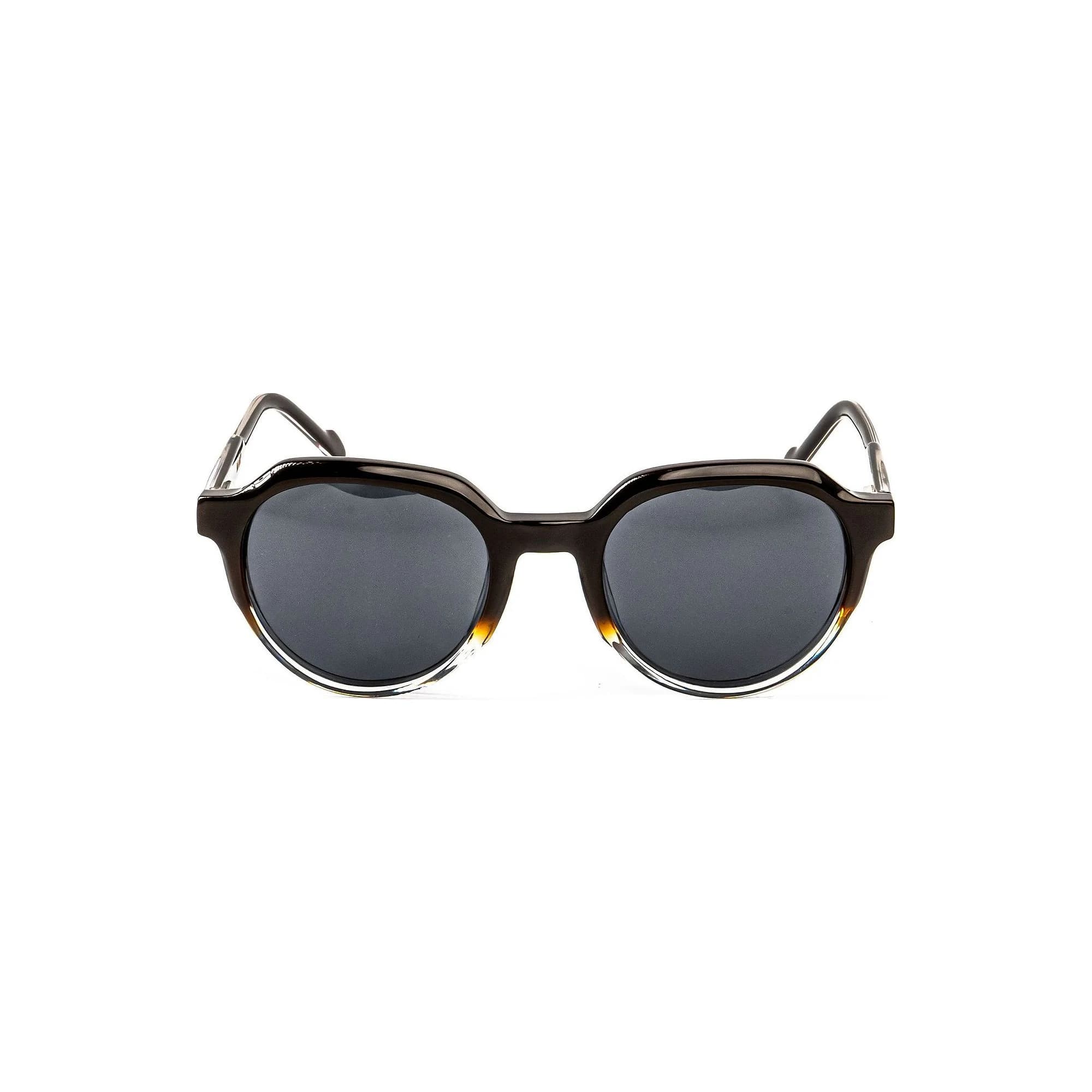 The Miko round acetate sunglasses in Brown Crystal – front view