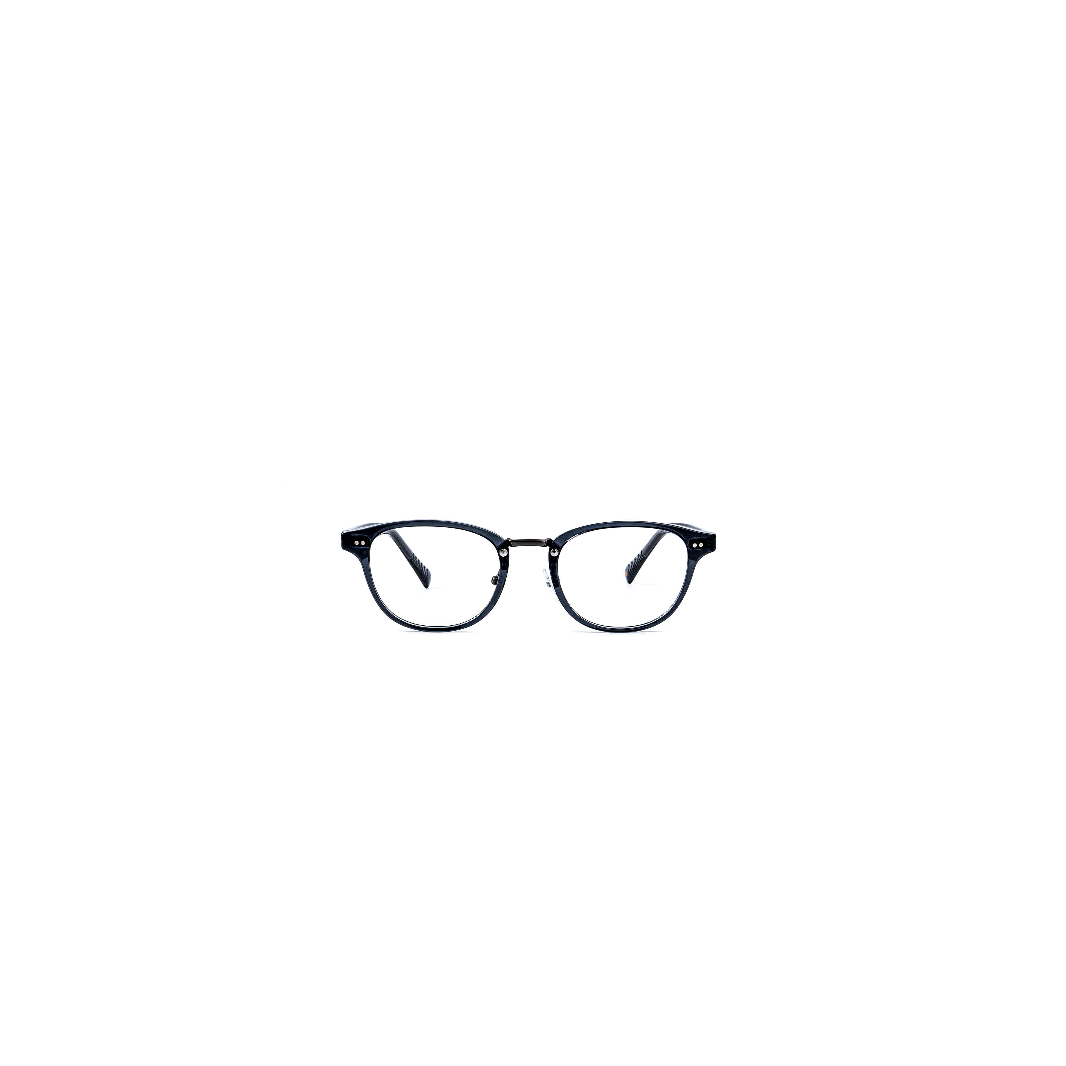 The Aki round acetate eyeglasses in Navy Blue – front view