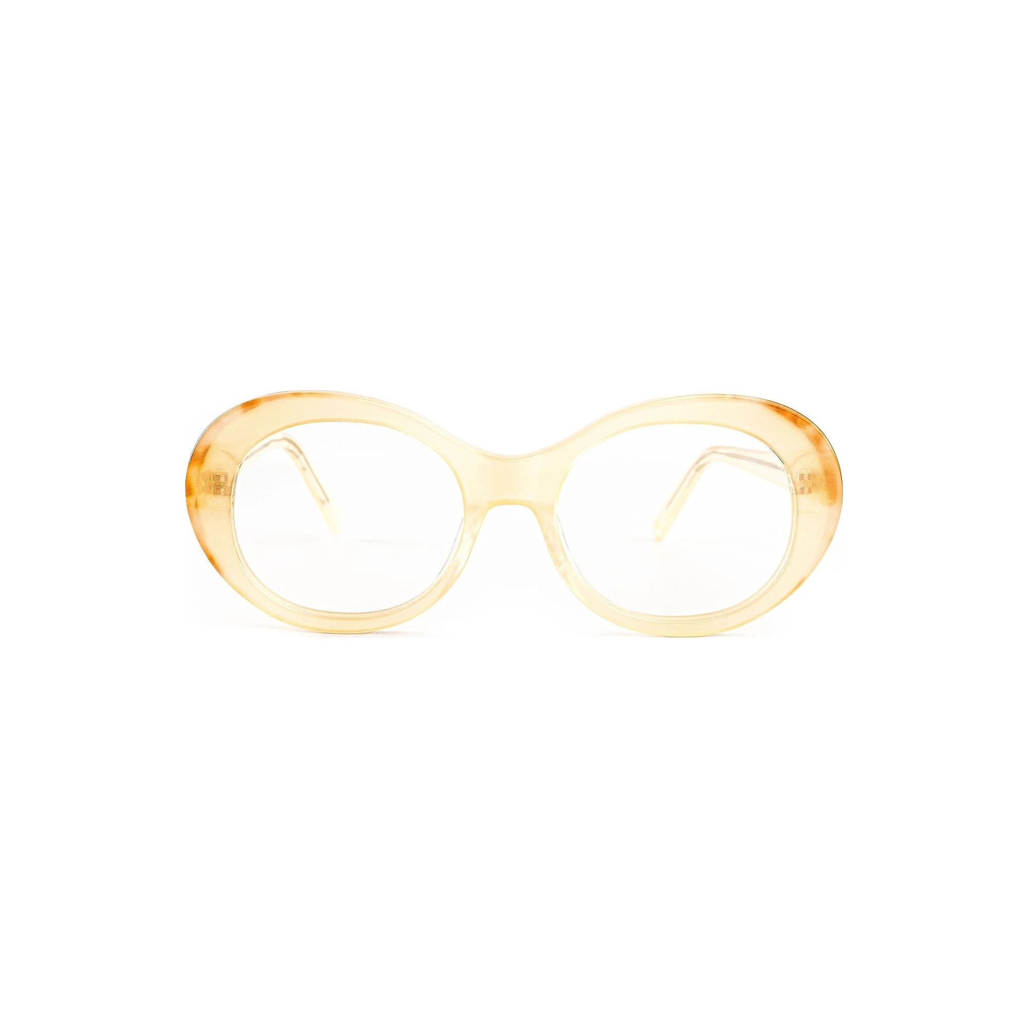The Blake round acetate eyeglasses in Amber – front view