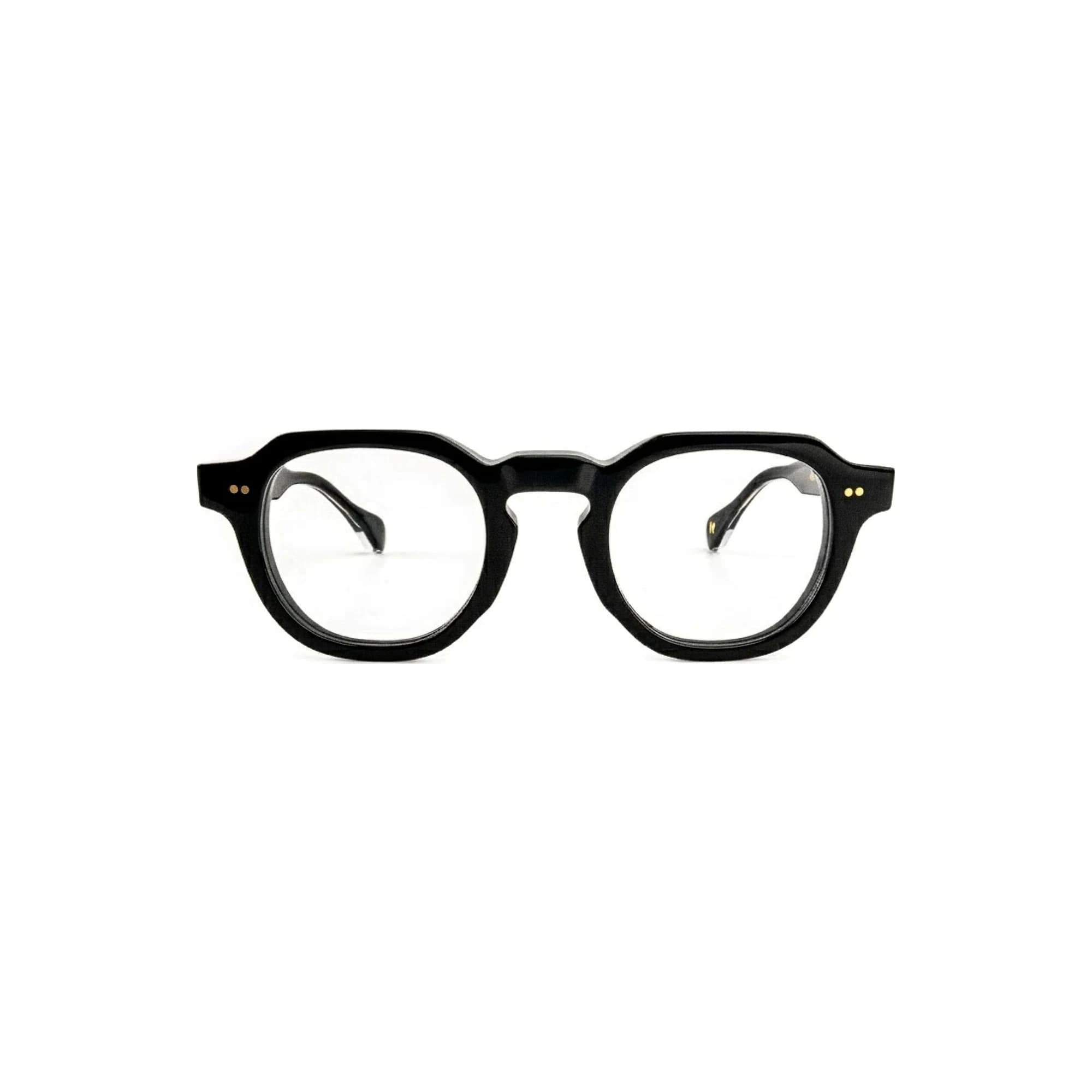 The Ezequiel round acetate eyeglasses in Black – front view