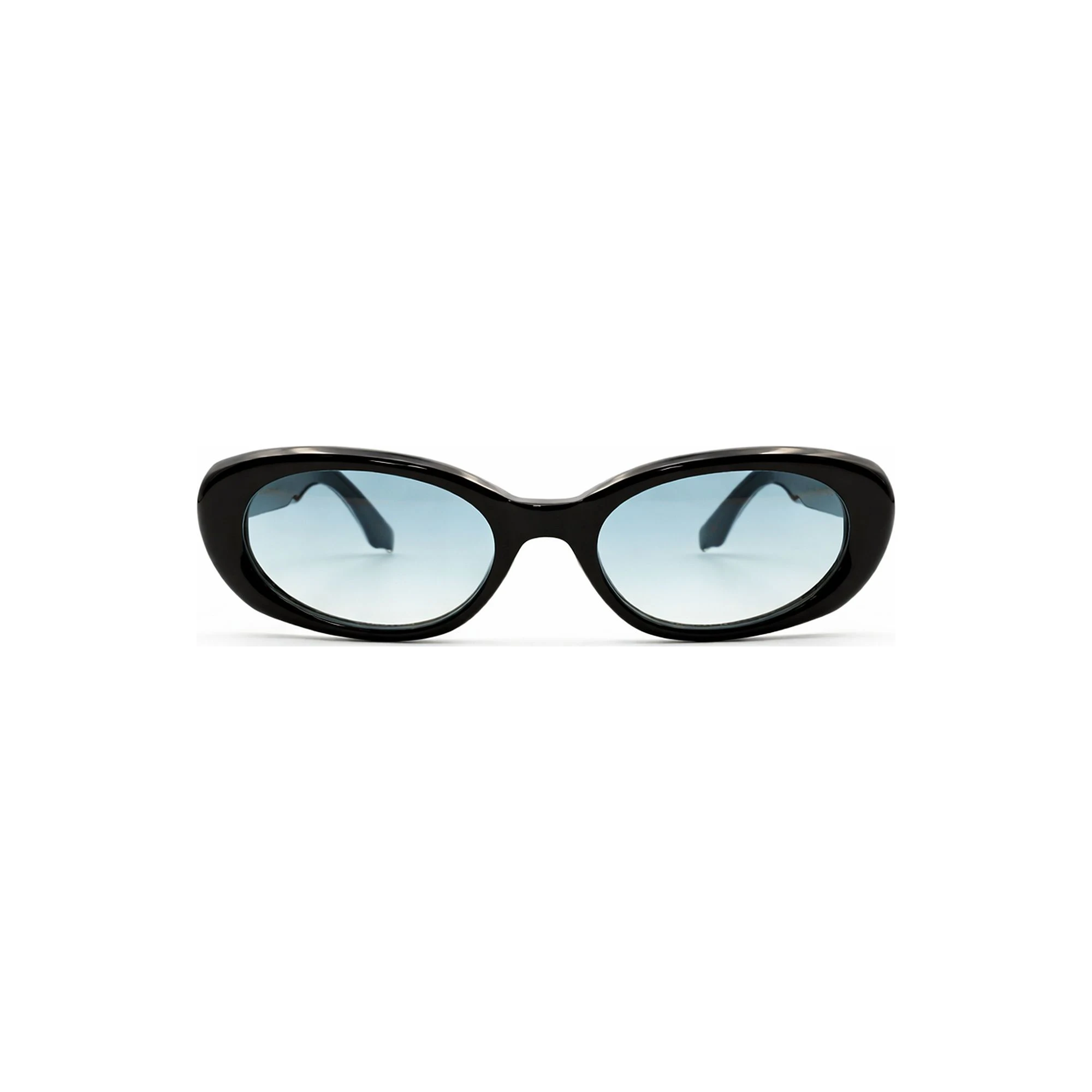 The Kendy oval acetate sunglasses in Black – front view
