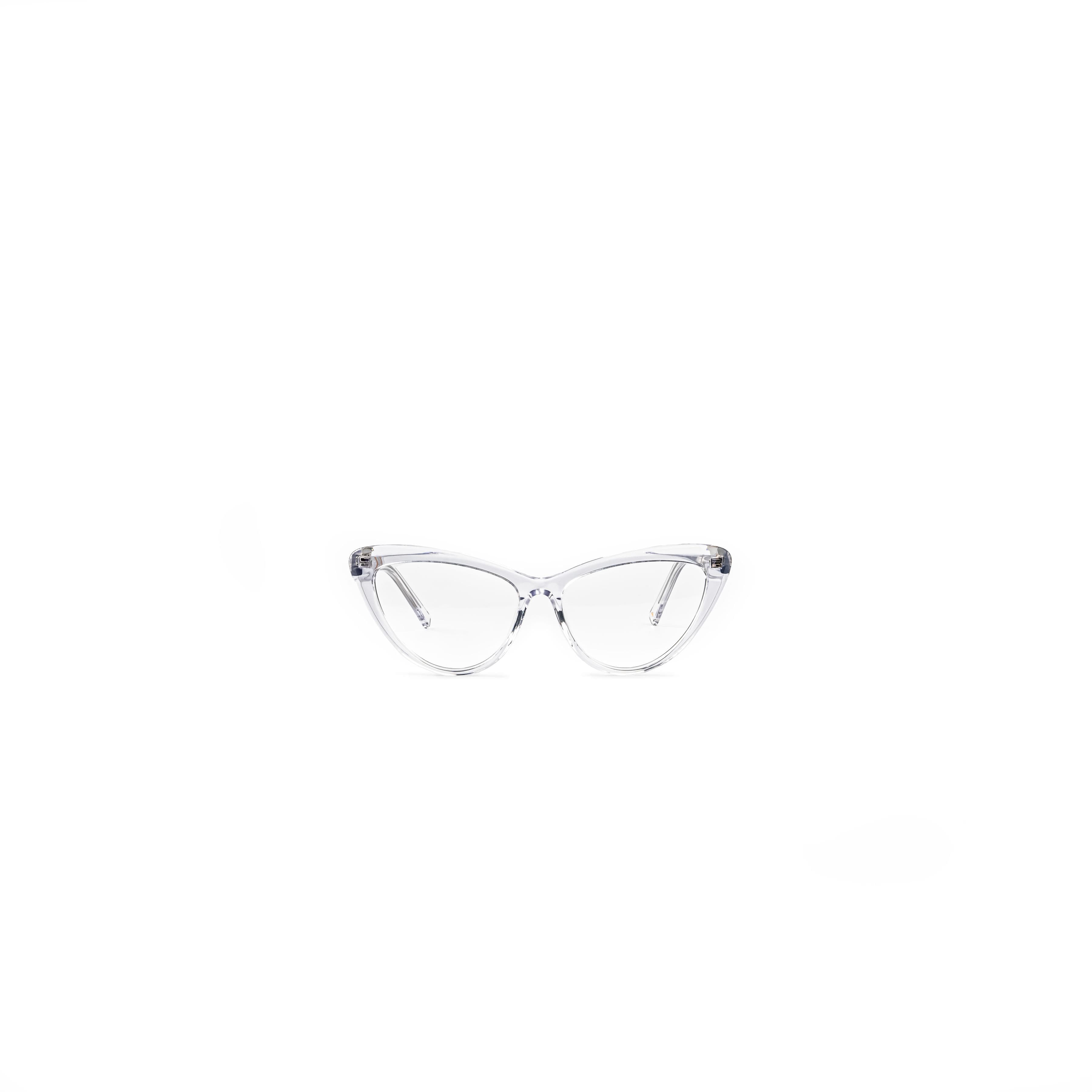 The Jalia cat eye acetate eyeglasses in Crystal – front view